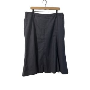 Pendleton Womens Skirt Gray 100% Virgin Wool Lined Midi Skirt Size 18 Petite